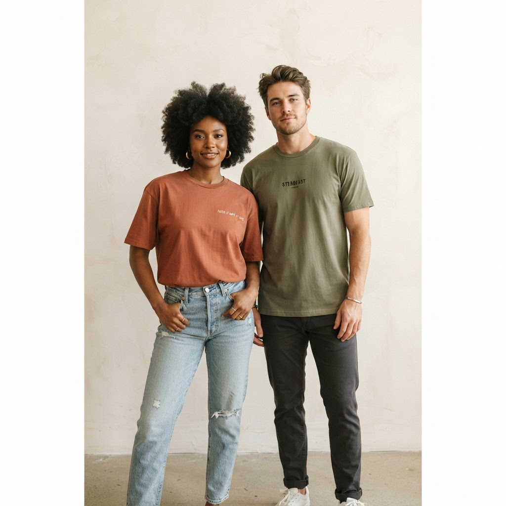 Jovens vestindo camisetas gospel minimalistas da vrtsco